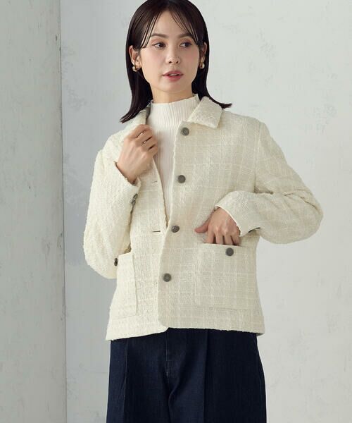 COMME CA ISM / コムサイズム その他アウター | ファンシーツイード ステンカラーショートジャケット | 詳細3