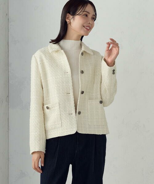 COMME CA ISM / コムサイズム その他アウター | ファンシーツイード ステンカラーショートジャケット | 詳細4