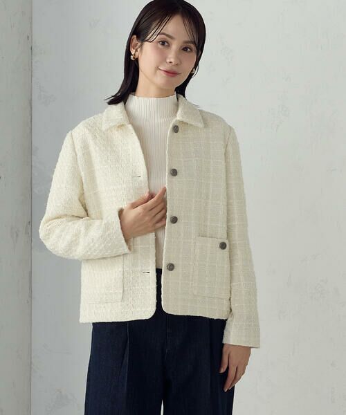 COMME CA ISM / コムサイズム その他アウター | ファンシーツイード ステンカラーショートジャケット | 詳細5