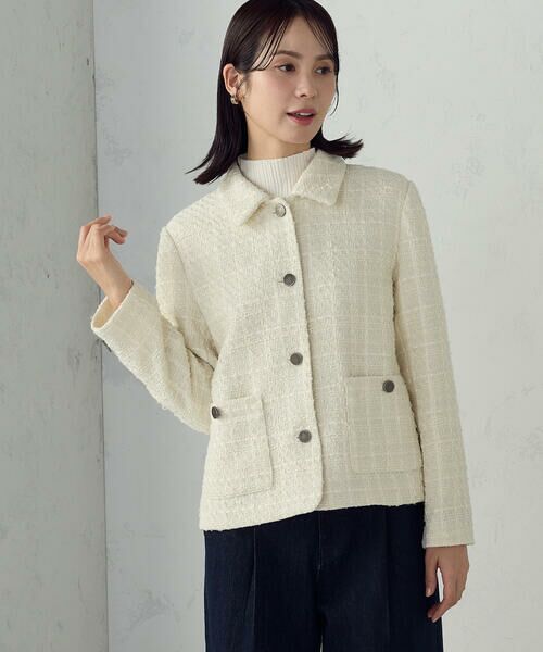 COMME CA ISM / コムサイズム その他アウター | ファンシーツイード ステンカラーショートジャケット | 詳細6