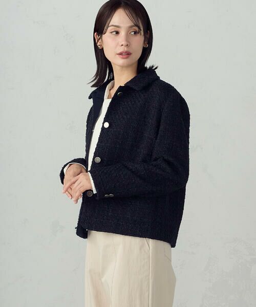 COMME CA ISM / コムサイズム その他アウター | ファンシーツイード ステンカラーショートジャケット | 詳細19
