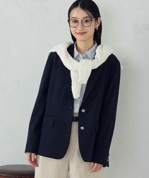 COMME CA ISM / コムサイズム テーラードジャケット | ブレザージャケット / セットアップ対応(ネイビー)
