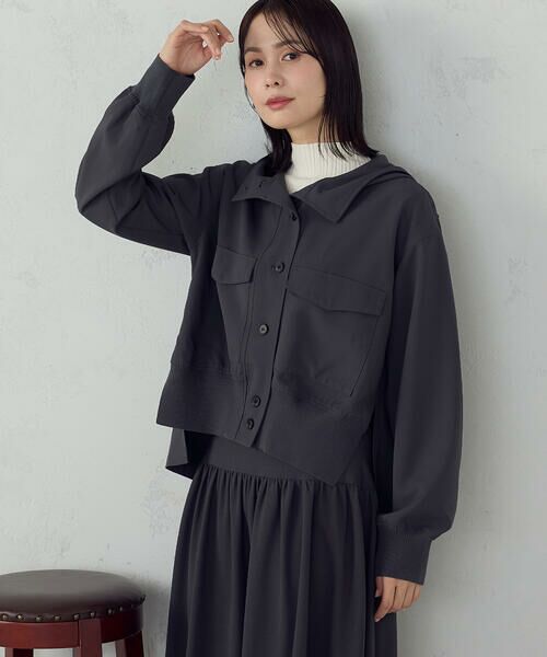 COMME CA ISM / コムサイズム ブルゾン | フードブルゾン / セットアップ対応（チャコール）