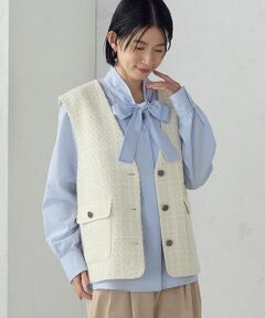 COMME CA ISM / コムサイズム ベスト | ファンシーツイード ジレ