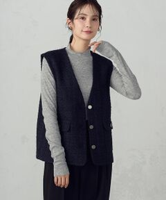 COMME CA ISM / コムサイズム ベスト | ファンシーツイード ジレ