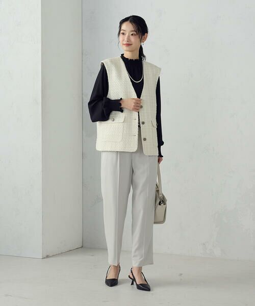 COMME CA ISM / コムサイズム ベスト | ファンシーツイード ジレ | 詳細3