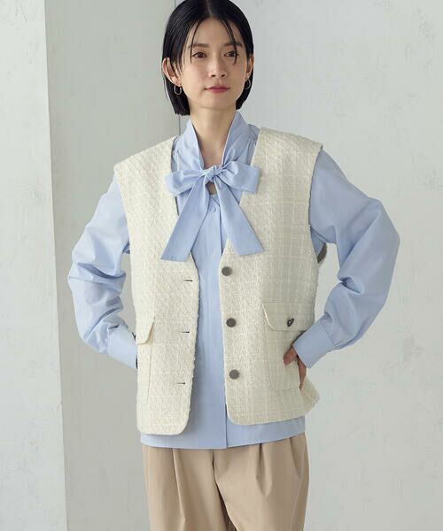 COMME CA ISM / コムサイズム ベスト | ファンシーツイード ジレ | 詳細5