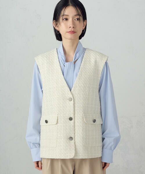COMME CA ISM / コムサイズム ベスト | ファンシーツイード ジレ | 詳細6