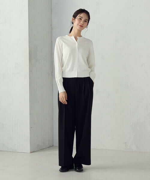 COMME CA ISM / コムサイズム その他パンツ | ストレッチツイル 2タックワイドパンツ / セットアップ対応 | 詳細3