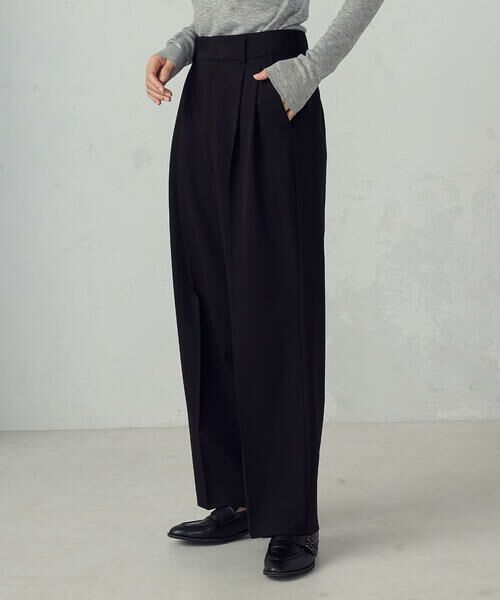 COMME CA ISM / コムサイズム その他パンツ | ストレッチツイル 2タックワイドパンツ / セットアップ対応 | 詳細4