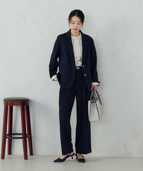 COMME CA ISM / コムサイズム その他パンツ | ストレッチツイル 2タックワイドパンツ / セットアップ対応 | 詳細7