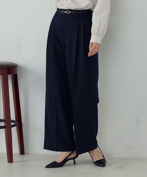 COMME CA ISM / コムサイズム その他パンツ | ストレッチツイル 2タックワイドパンツ / セットアップ対応 | 詳細10