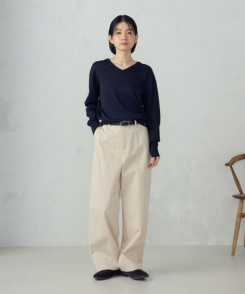 COMME CA ISM / コムサイズム その他パンツ | コットンナイロンツイル ワイドテーパードチノパンツ | 詳細6