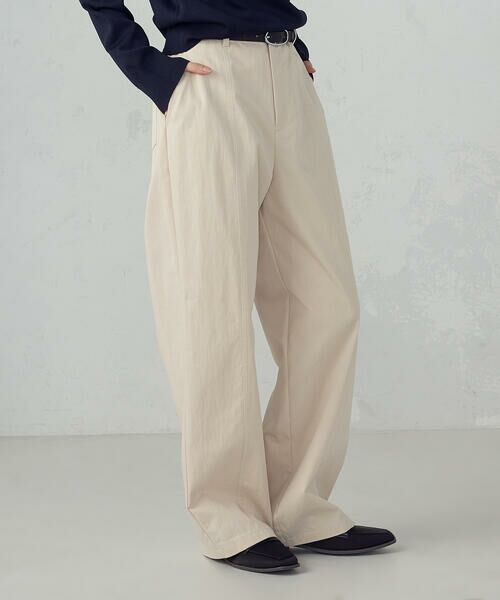COMME CA ISM / コムサイズム その他パンツ | コットンナイロンツイル ワイドテーパードチノパンツ | 詳細7
