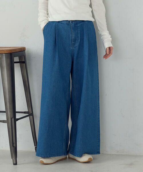 COMME CA ISM / コムサイズム デニムパンツ | ス−パ−ワイドデニムパンツ（ブルー）