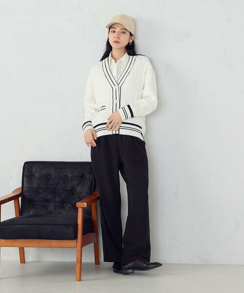 COMME CA ISM / コムサイズム カーディガン・ボレロ | チルデン オーバーサイズカーディガン | 詳細2