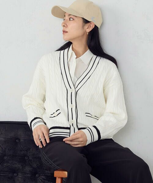 COMME CA ISM / コムサイズム カーディガン・ボレロ | チルデン オーバーサイズカーディガン | 詳細7