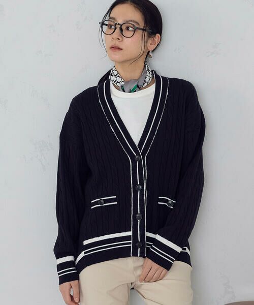 COMME CA ISM / コムサイズム カーディガン・ボレロ | チルデン オーバーサイズカーディガン | 詳細12