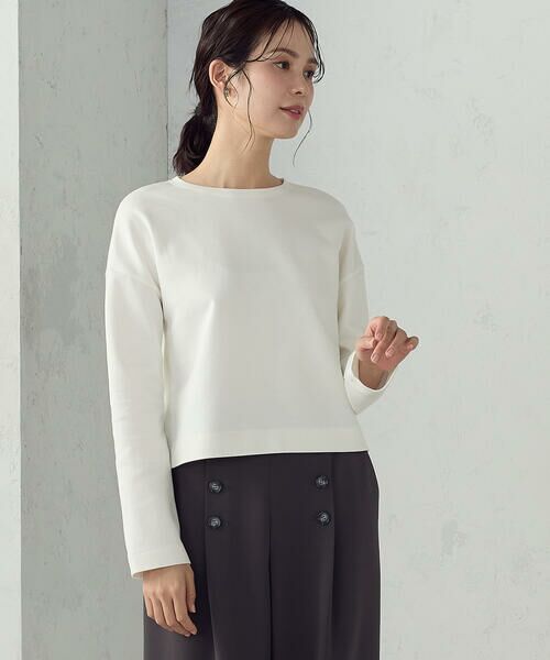 COMME CA ISM / コムサイズム カットソー | クロップド丈 ロンT(ホワイト)