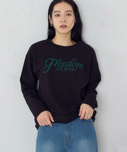 COMME CA ISM / コムサイズム カットソー | 【宮城舞さん着用】ロゴ ロンT（ブラック）