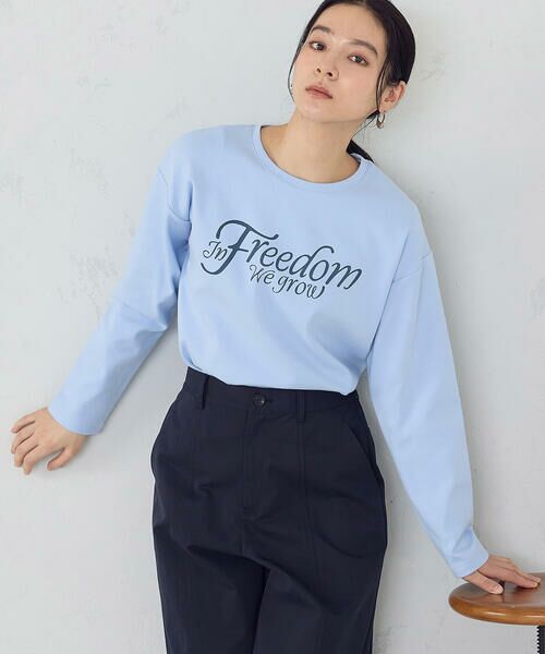 COMME CA ISM / コムサイズム カットソー | 【宮城舞さん着用】ロゴ ロンT（サックス）