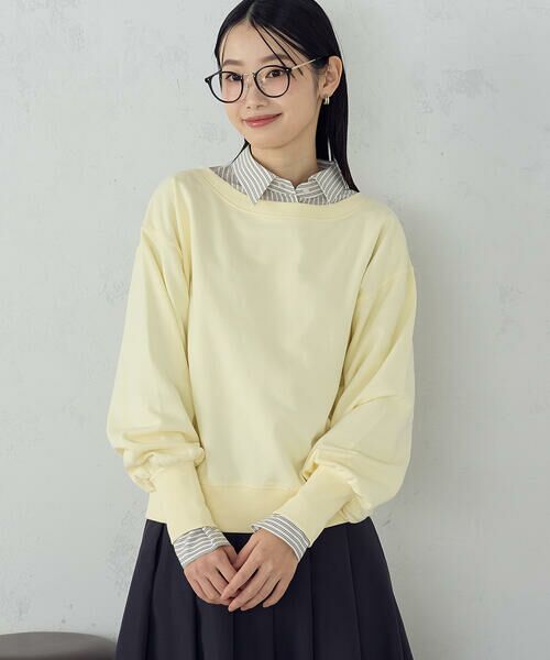 COMME CA ISM / コムサイズム カットソー | 2wayオフショル裏毛カットソー（イエロー）