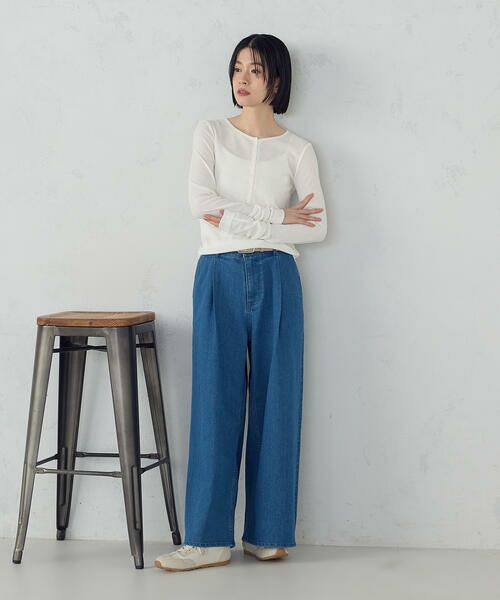 COMME CA ISM / コムサイズム カットソー | シアーテレコ ヘンリーネックカットソー | 詳細1