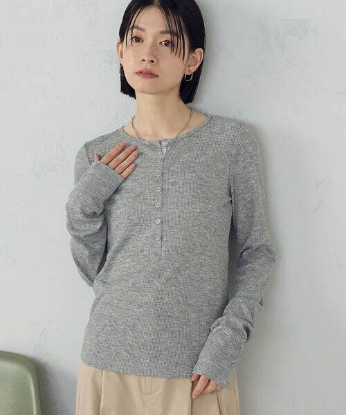 COMME CA ISM / コムサイズム カットソー | シアーテレコ ヘンリーネックカットソー | 詳細5