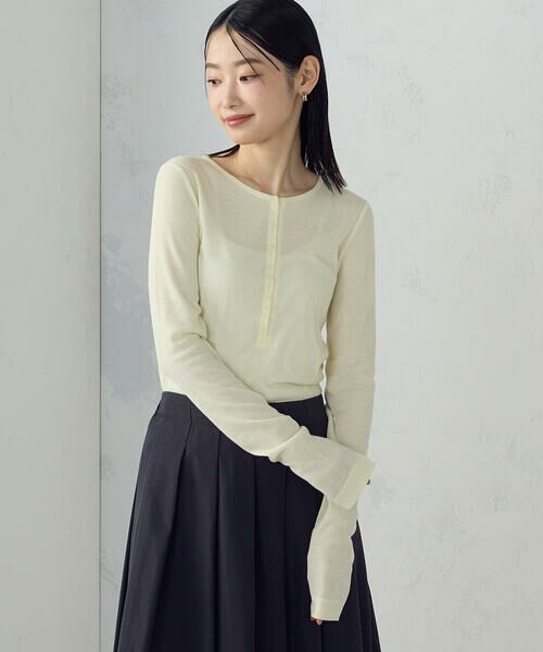 COMME CA ISM / コムサイズム カットソー | シアーテレコ ヘンリーネックカットソー（イエロー）