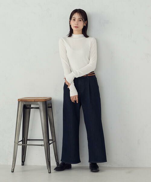 COMME CA ISM / コムサイズム カットソー | シアー テレコ ハイネックカットソー | 詳細2