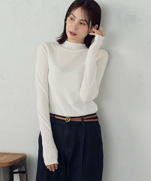 COMME CA ISM / コムサイズム カットソー | シアー テレコ ハイネックカットソー | 詳細3