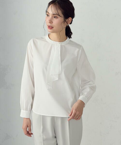 COMME CA ISM / コムサイズム シャツ・ブラウス | ボウタイ風 ブラウス（ホワイト）