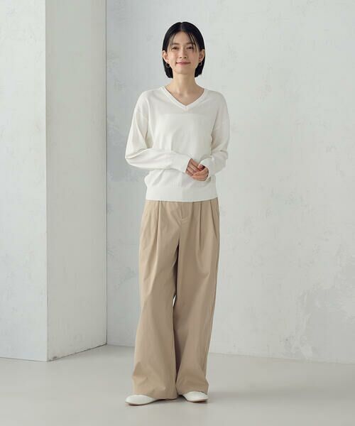 COMME CA ISM / コムサイズム ニット・セーター | 【UVカット・ウォッシャブル】ベーシック 2WAYネックニット | 詳細1