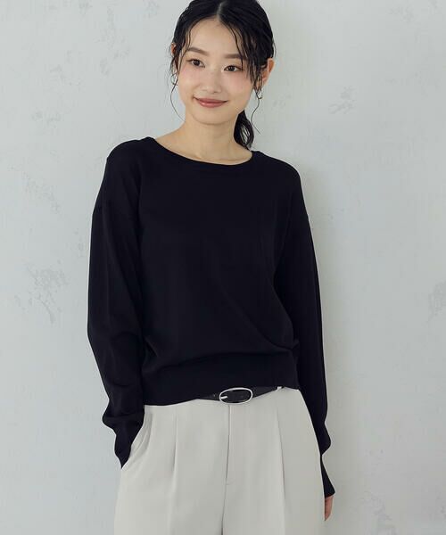 COMME CA ISM / コムサイズム ニット・セーター | 【UVカット・ウォッシャブル】ベーシック 2WAYネックニット | 詳細12