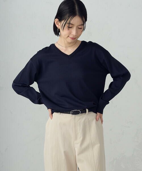 COMME CA ISM / コムサイズム ニット・セーター | 【UVカット・ウォッシャブル】ベーシック 2WAYネックニット | 詳細16