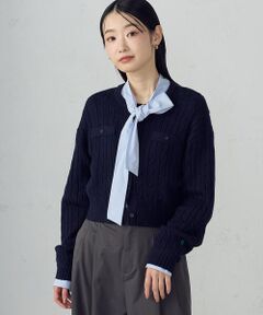 COMME CA ISM / コムサイズム カーディガン・ボレロ | ケーブルクルーネックカーディガン