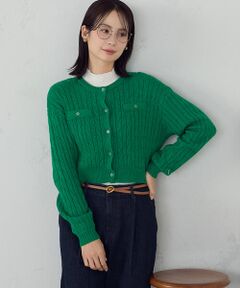 COMME CA ISM / コムサイズム カーディガン・ボレロ | ケーブルクルーネックカーディガン