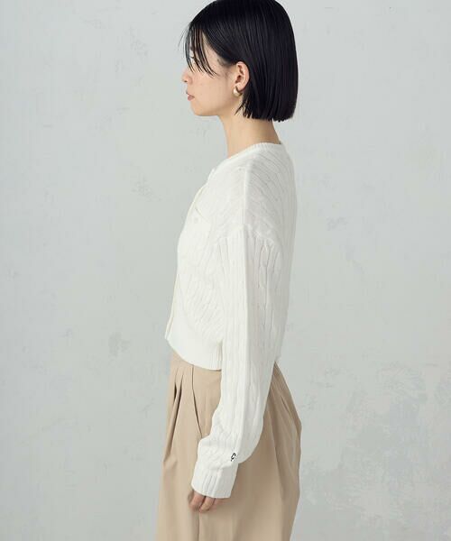 COMME CA ISM / コムサイズム カーディガン・ボレロ | ケーブルクルーネックカーディガン | 詳細4