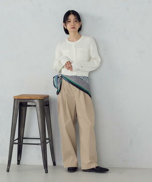 COMME CA ISM / コムサイズム カーディガン・ボレロ | ケーブルクルーネックカーディガン | 詳細1