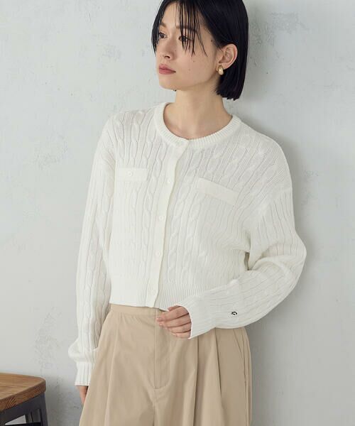 COMME CA ISM / コムサイズム カーディガン・ボレロ | ケーブルクルーネックカーディガン | 詳細2