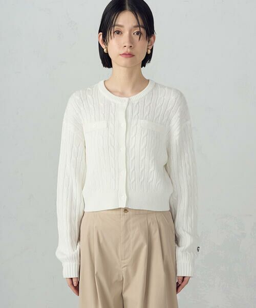 COMME CA ISM / コムサイズム カーディガン・ボレロ | ケーブルクルーネックカーディガン | 詳細3
