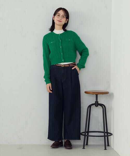 COMME CA ISM / コムサイズム カーディガン・ボレロ | ケーブルクルーネックカーディガン | 詳細16