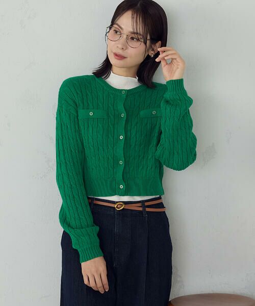 COMME CA ISM / コムサイズム カーディガン・ボレロ | ケーブルクルーネックカーディガン | 詳細18