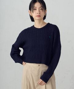 COMME CA ISM / コムサイズム ニット・セーター | ワンポイント刺繍ケーブルニット