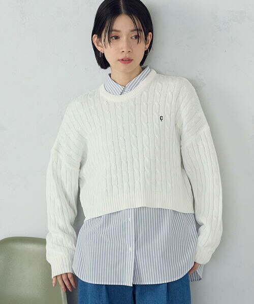 COMME CA ISM / コムサイズム ニット・セーター | ワンポイント刺繍ケーブルニット | 詳細3