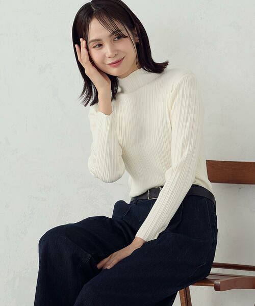COMME CA ISM / コムサイズム ニット・セーター | ベーシック ランダムリブニット（アイボリー）