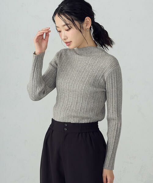 COMME CA ISM / コムサイズム ニット・セーター | ベーシック ランダムリブニット（グレー）