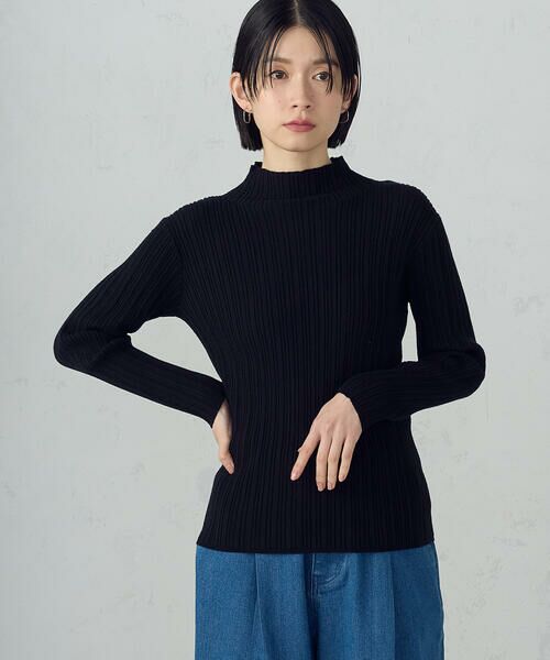 COMME CA ISM / コムサイズム ニット・セーター | ベーシック ランダムリブニット（ブラック）