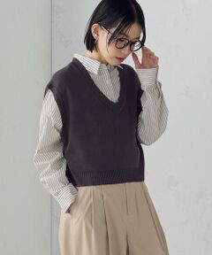 COMME CA ISM / コムサイズム ベスト | Vネックニットベスト
