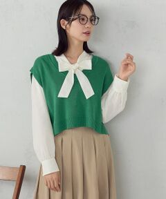 COMME CA ISM / コムサイズム ベスト | Vネックニットベスト